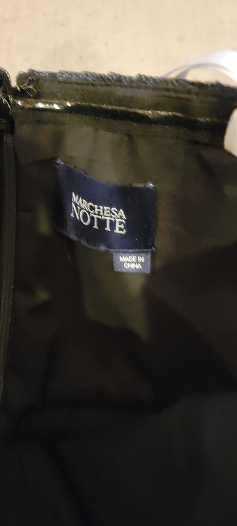 Marchesa Notte Black Dress with Tulle Skirt