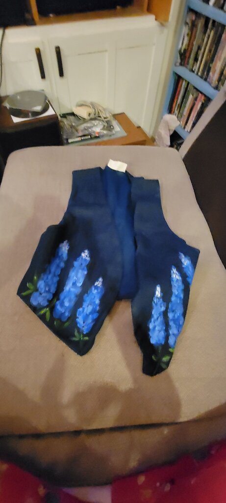 Handcrafted Blue Floral Vest