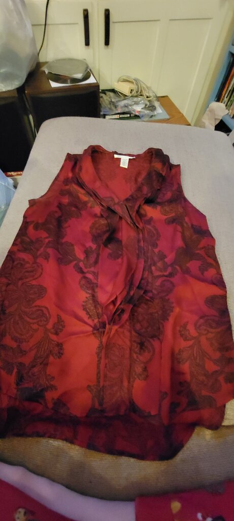 Kenneth Cole New York Women's Sheer Red Top