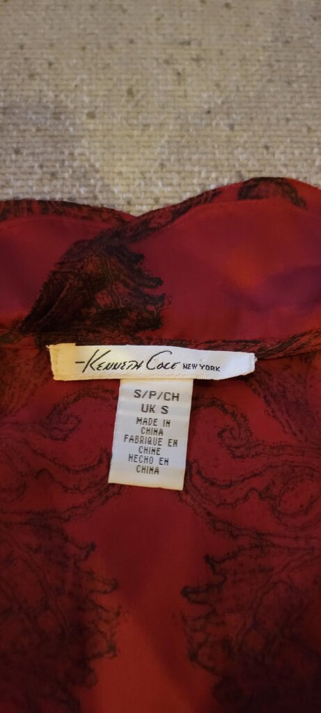 Kenneth Cole New York Women's Sheer Red Top