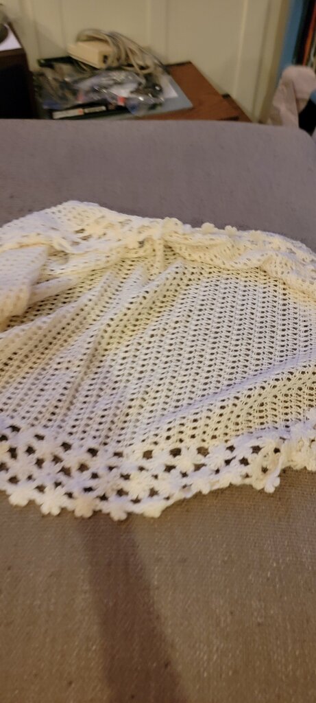 Crocheted Cream Cardigan