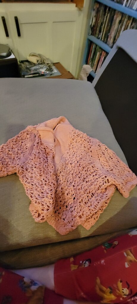 Pink Crochet Shrug