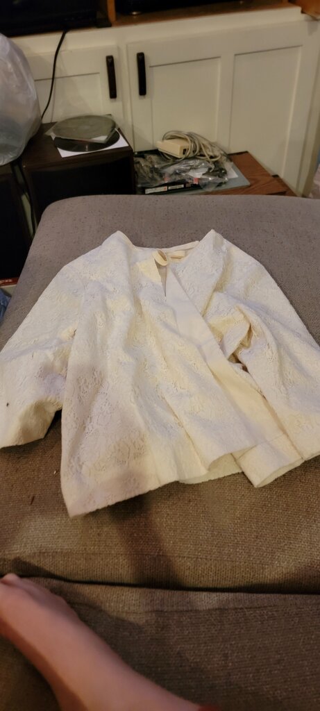 Lace Overlay Cream Color Top