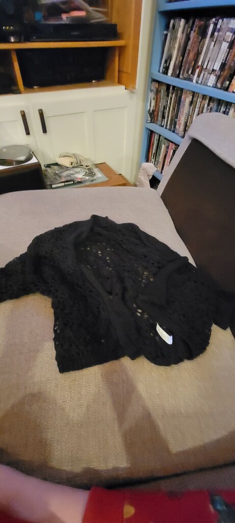 Black Crochet Cardigan