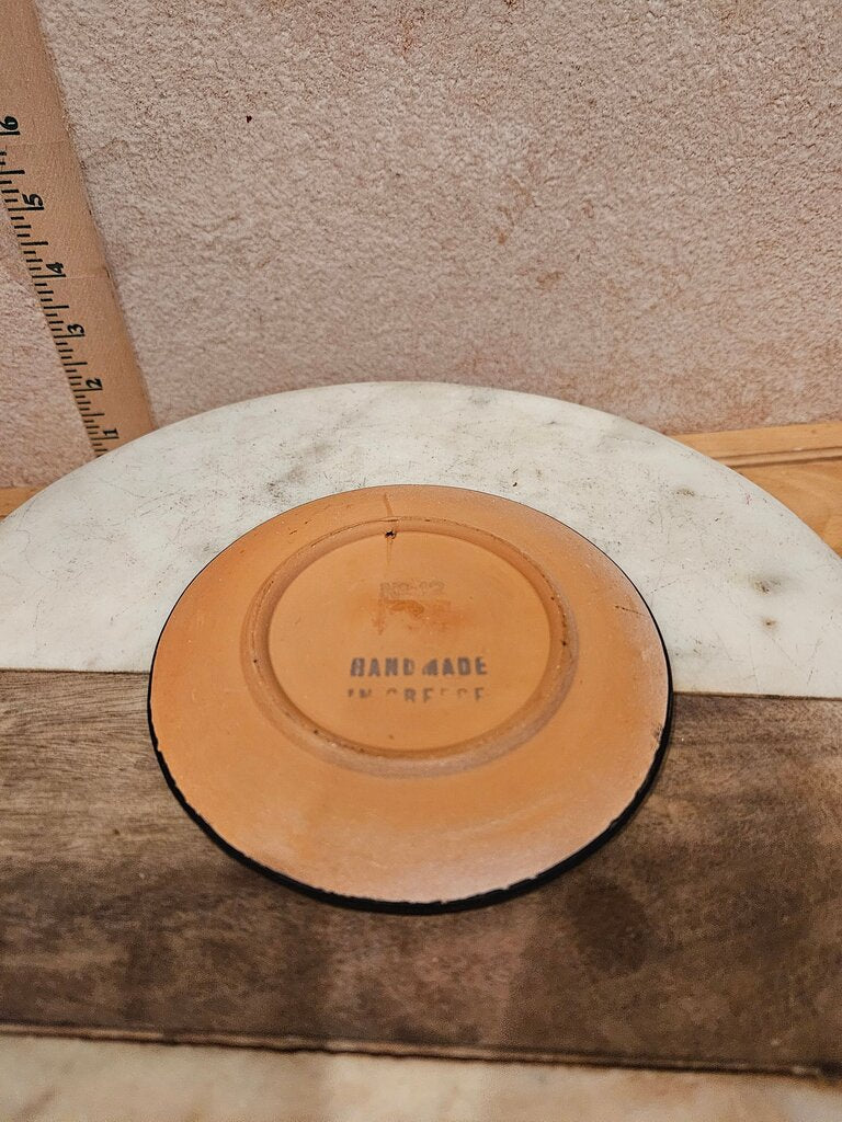 Greek Handmade Decorative Plate with Historical Design terracotta plate made in Greece