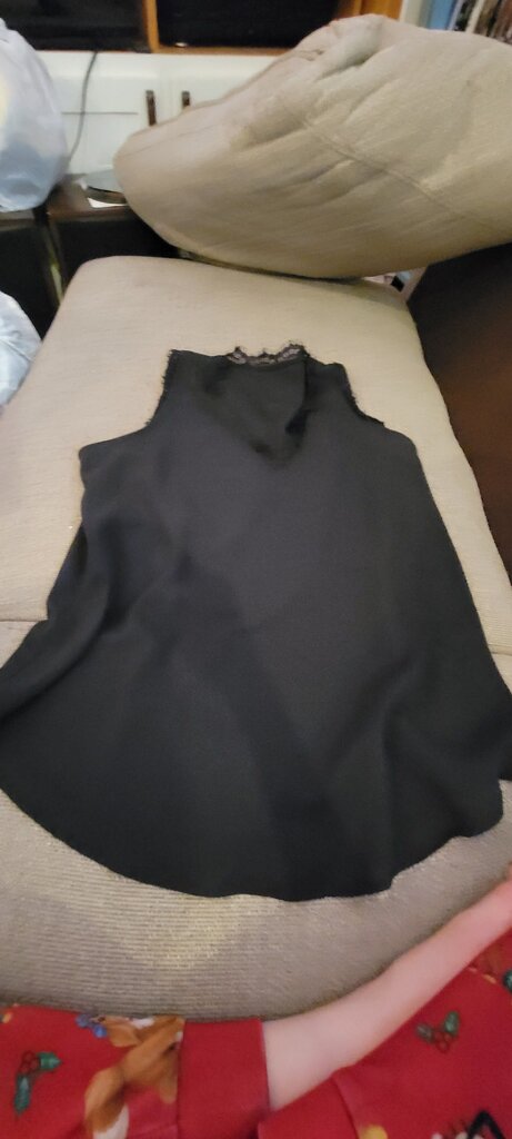 Women's Black Lace Trim Top