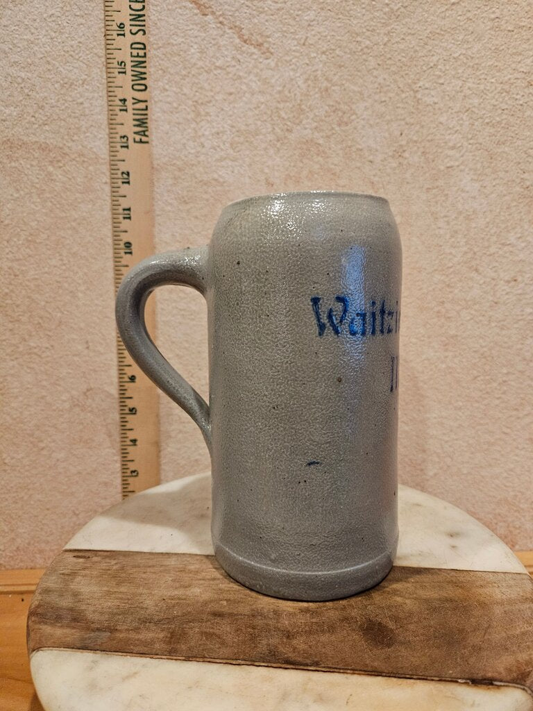 Vintage German Stoneware Beer Stein 1 l Bierkrug Masskrug Krug Brauerei Waitzingerbräu A.G. Miesbach aufgelegt