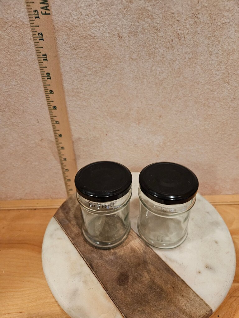 Set of Glass Storage Jars with Black Lids