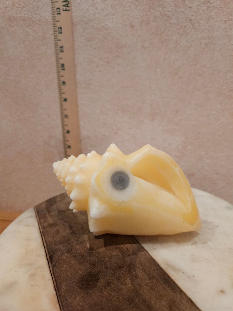 Decorative Yellow Conch Shell Never burned Candle beach boho beach house coastal decor