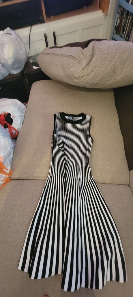 Black and White Striped Dress