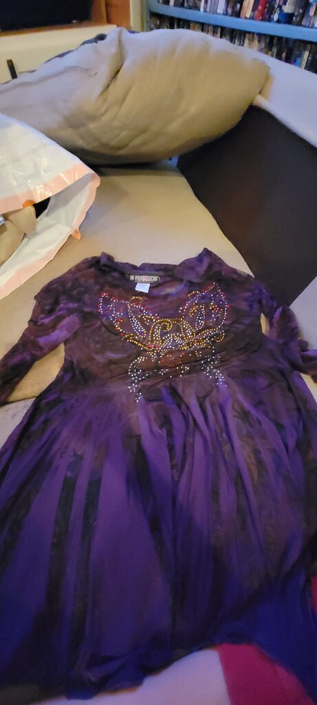 Purple Lace Top with Beaded Design