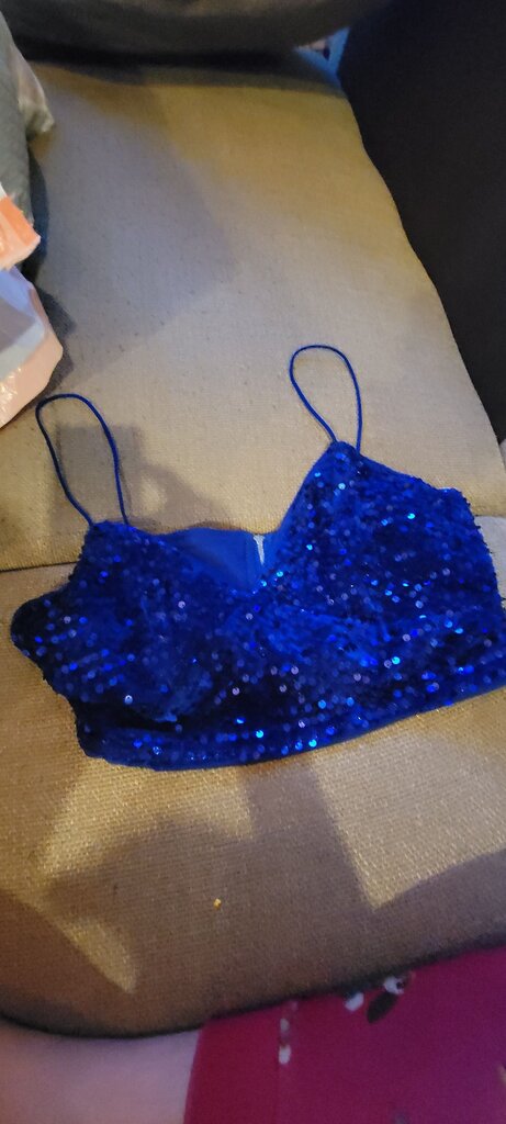 Blue Sequin Camisole Top