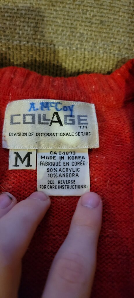 Vintage Collage Red Holiday Sweater Vest