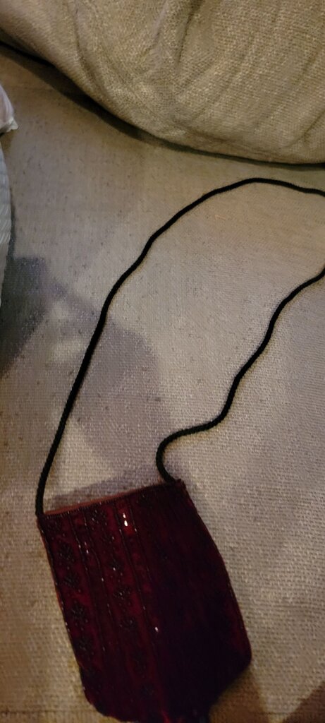 Embroidered Red Mini Pouch