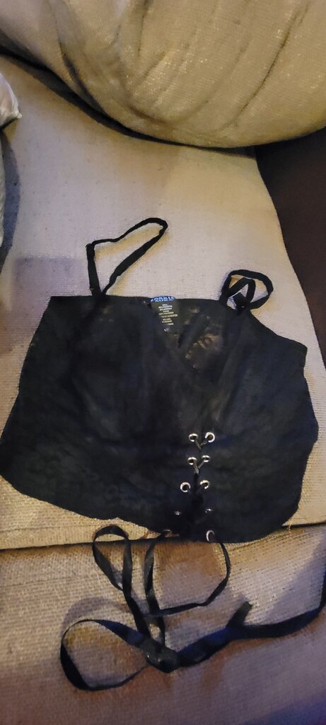Cosmic Aura Black Lace Crop Top