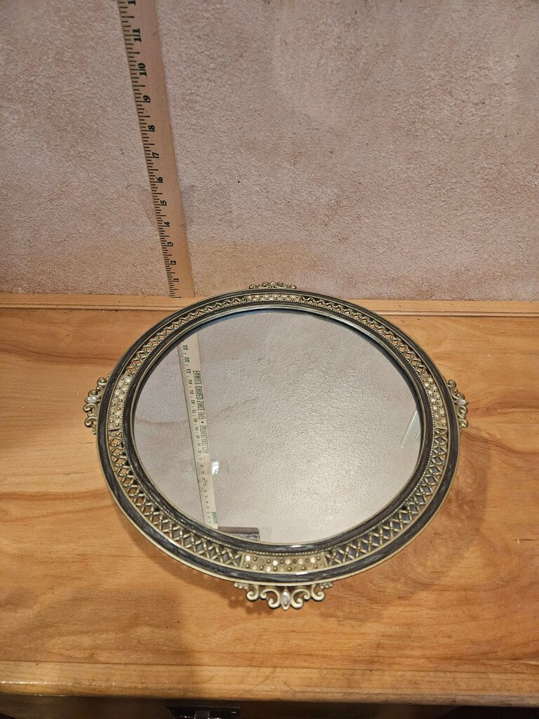 Vintage Gift Vanity Mirror Dresser Tray metal Hollywood Regency Mid-Century Modern Gift bathroom organizer jewelry Barware display