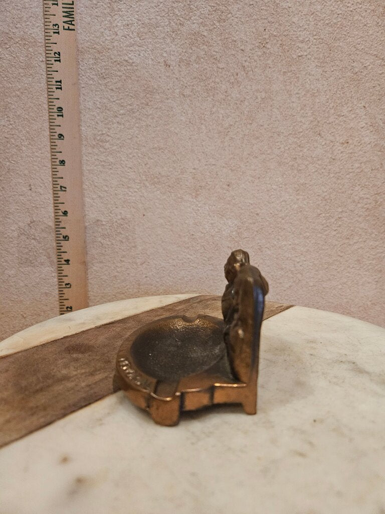 Vintage Molded Copper Mount Rushmore Shrine of Democracy Statue Figure Ashtray Souvenirbof Democracy