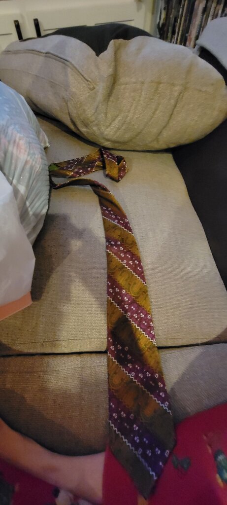 Vintage Brown and Maroon Patterned Tie