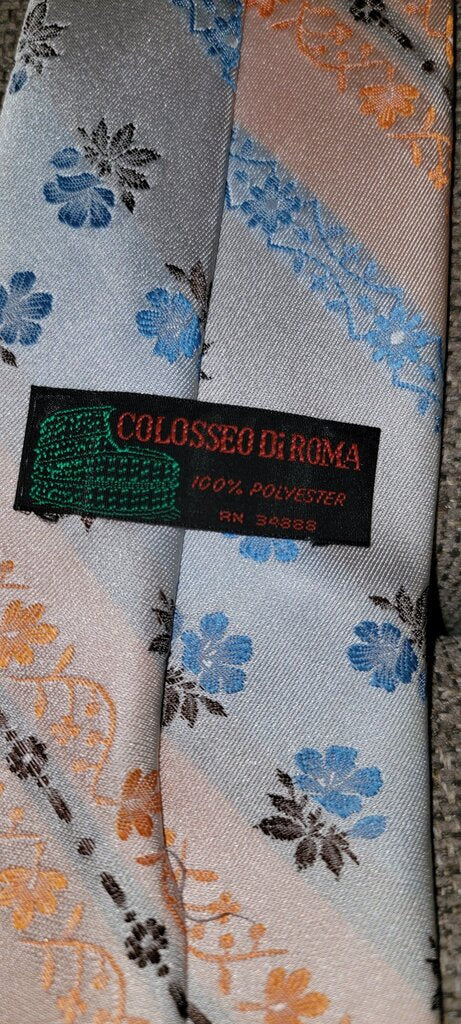 Colosseo Di Roma Floral Pattern Tie