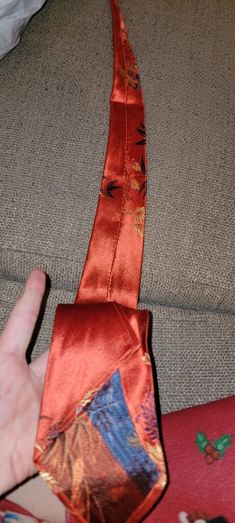 Red Silk Tie with Floral Design