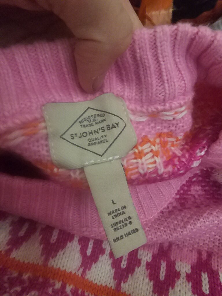 St. John's Bay Pink and Orange Sweater