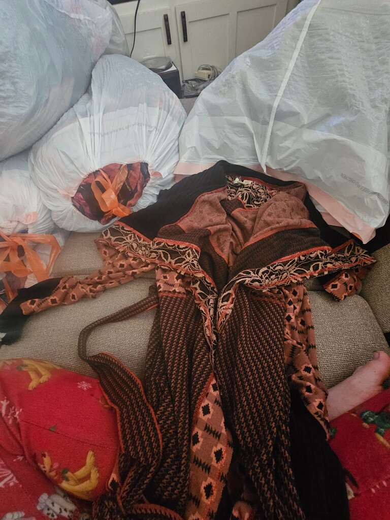 BKE Women's Brown and Orange Patterned Top