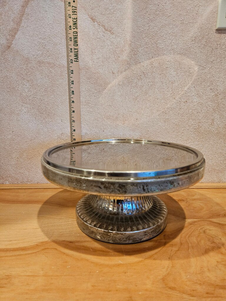 Unique mercury glass cake stand display cloche base cupcake candy trinket display