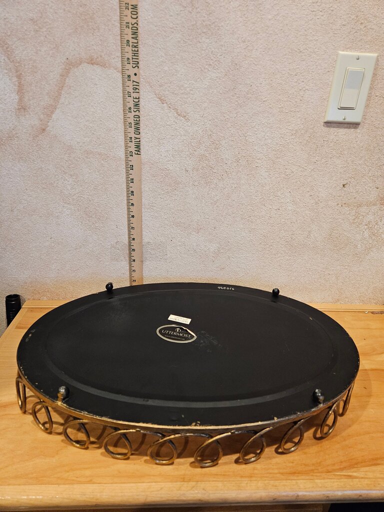 Uttermost Decorative Looped Rimed Eclipse Tray w Mirror vanity bathroom organizer / Elegant barware