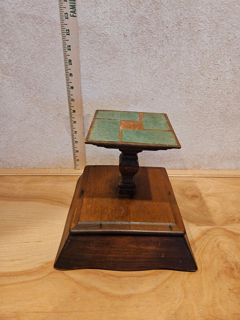 Vintage MCM Wooden Pedestal Trinket Fruit Treen Candy/Nut Dish Bowl trinket candle vignette display