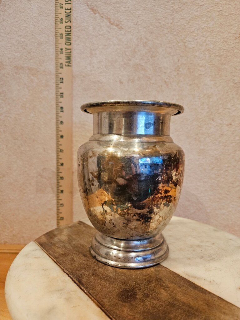 Restoration Hardware vintage antiqued esque silver vase flower display grandmacore cottage core