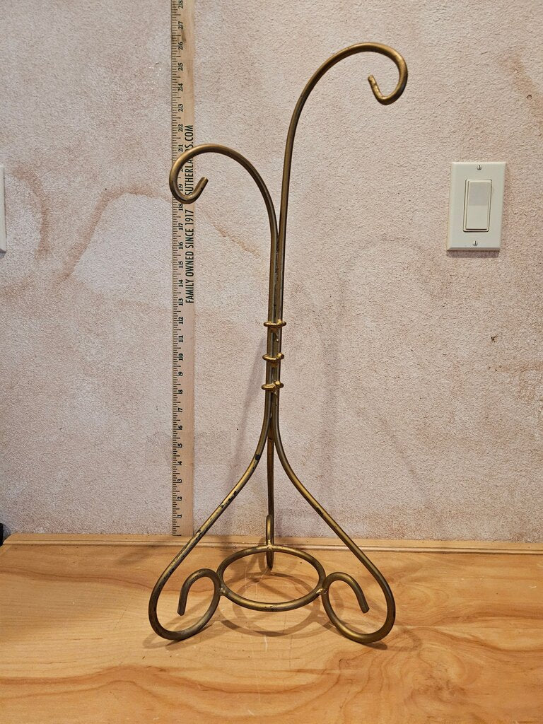 Gold Tone Hollywood Regency Metal Ornament Tree Stand 3-Arm Decorative Display Holder Hanger / Mug Stand tea towel display Gift Idea