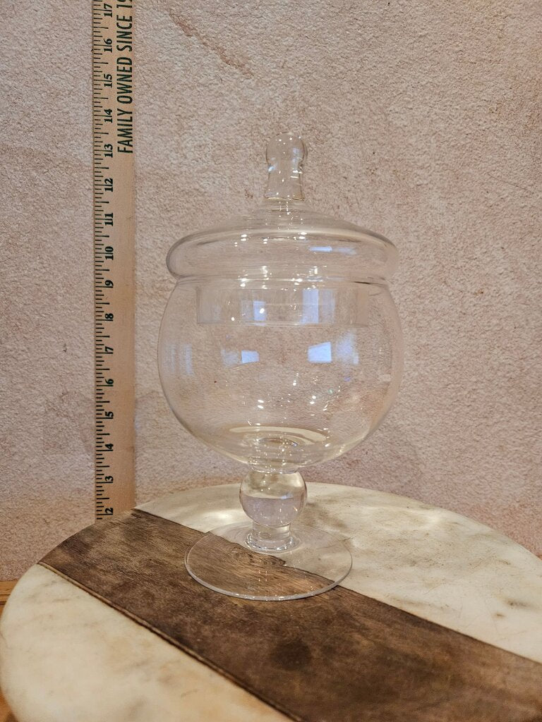 Apothecary Globe Pedestal Vase Jar Glass Pedestal Candy / ornament / candy holiday or weddingDish