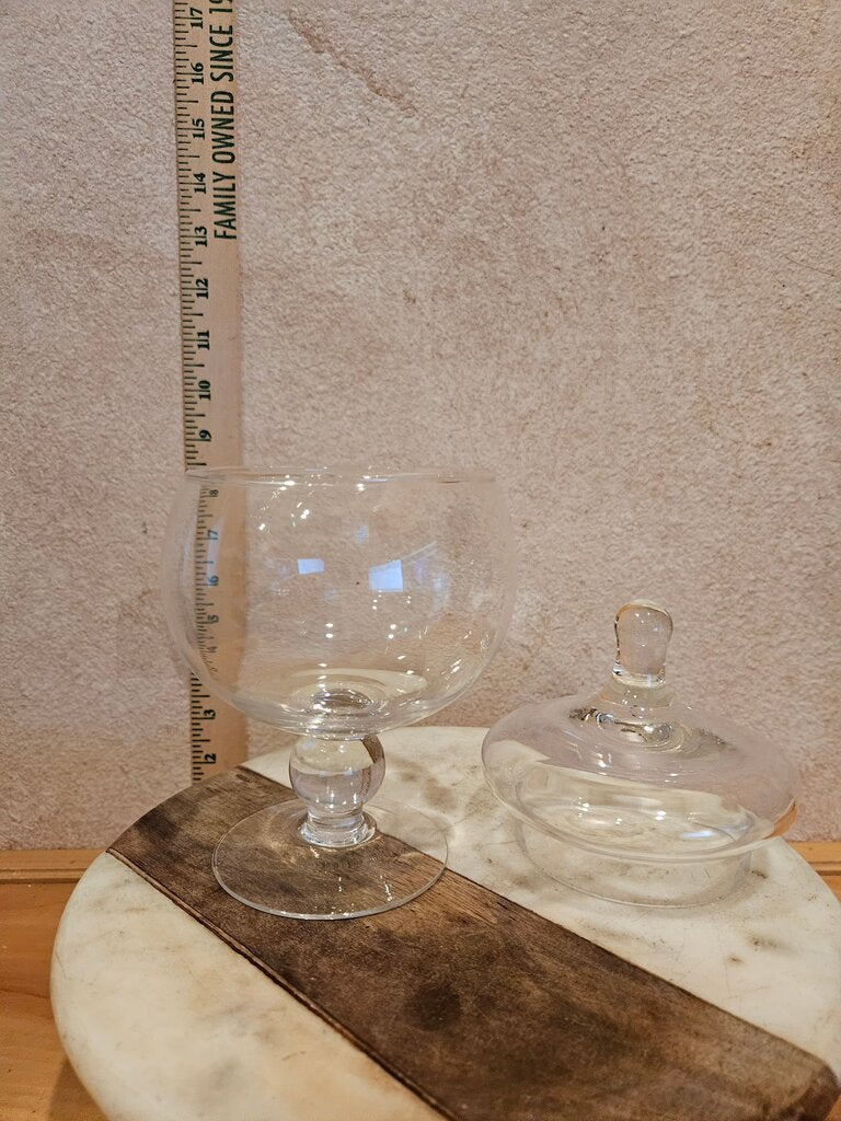 Apothecary Globe Pedestal Vase Jar Glass Pedestal Candy / ornament / candy holiday or weddingDish
