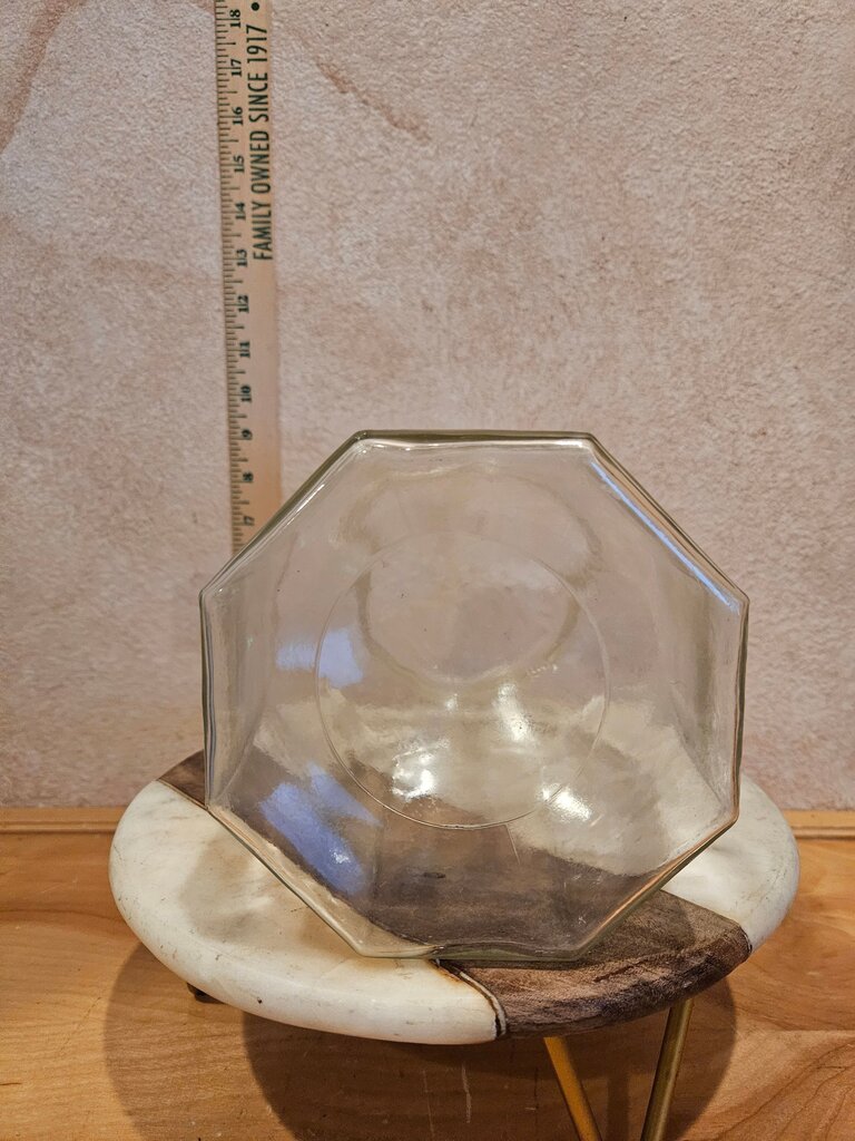 Vintage Anchor Hocking kitchen pantry organizer Octagon Glass Jar w Lid Taxidermy Science Holiday vignette display