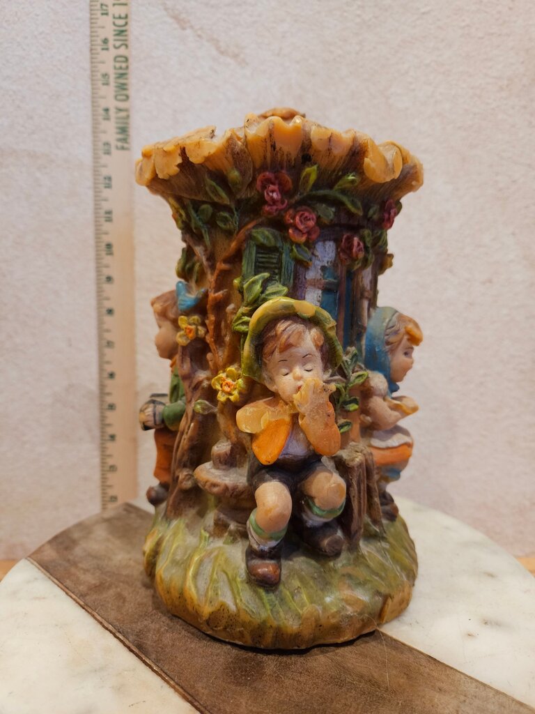 Vintage 1924 As is w dents Walldurn Baden Johann Gunter West Germany Hand Carved Amazing Unburnt Candle