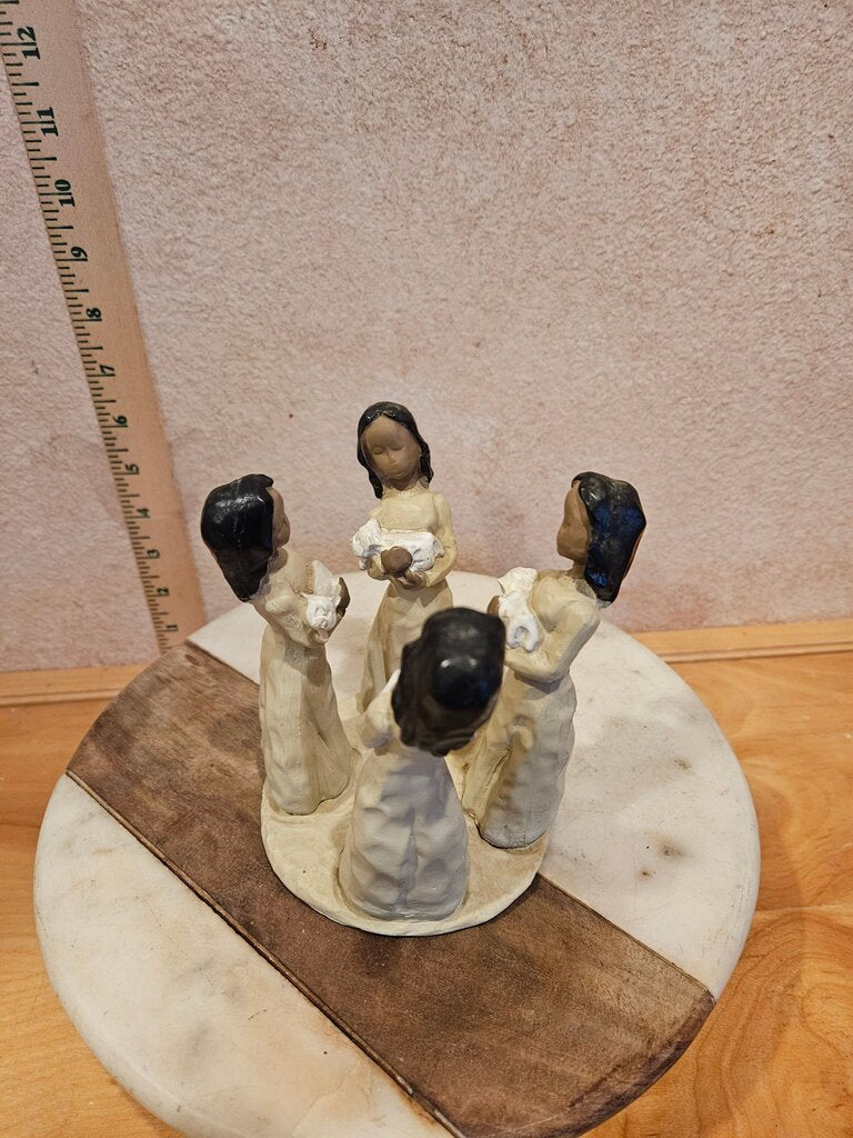 Willow Tree Style African American 4 Women Candle Holder Figurine display