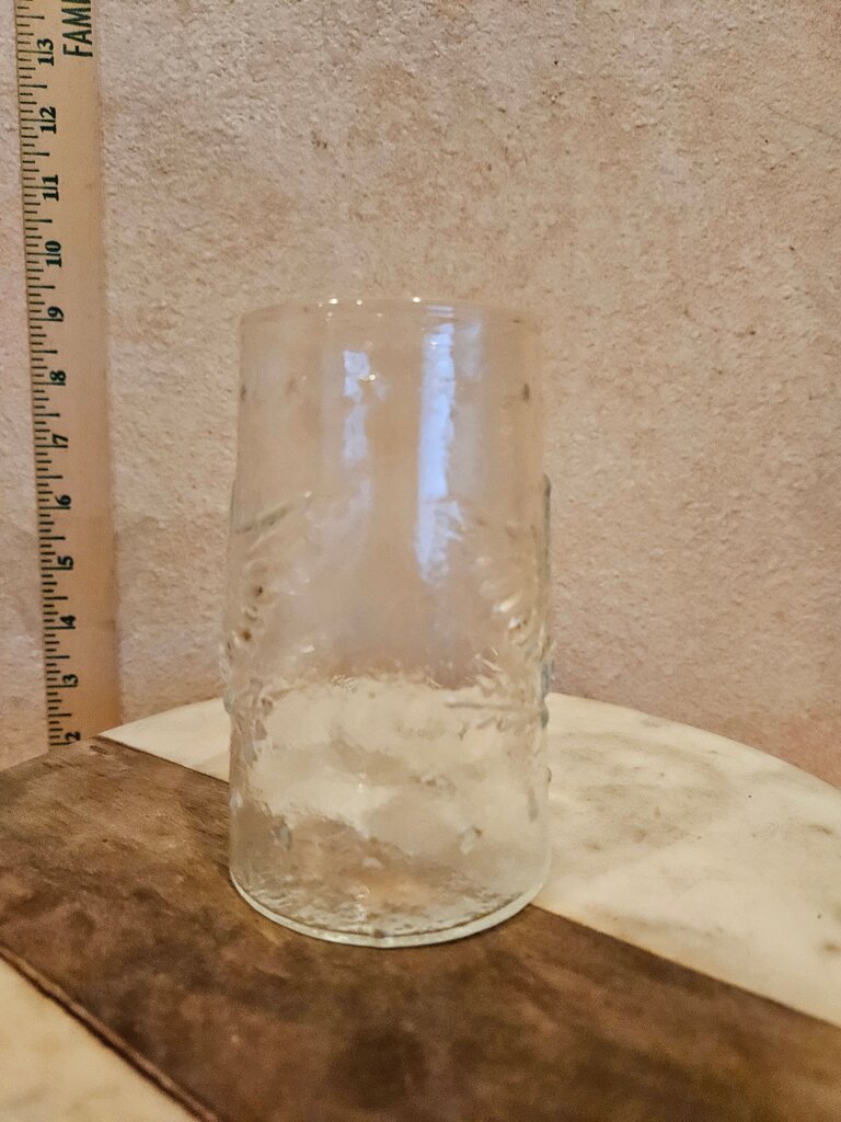 Vintage Pressed Glass Vase Eagle & Stars Design Apothecary Taxidermy Science Holiday Christmas Display Dome Farmhouse no lid