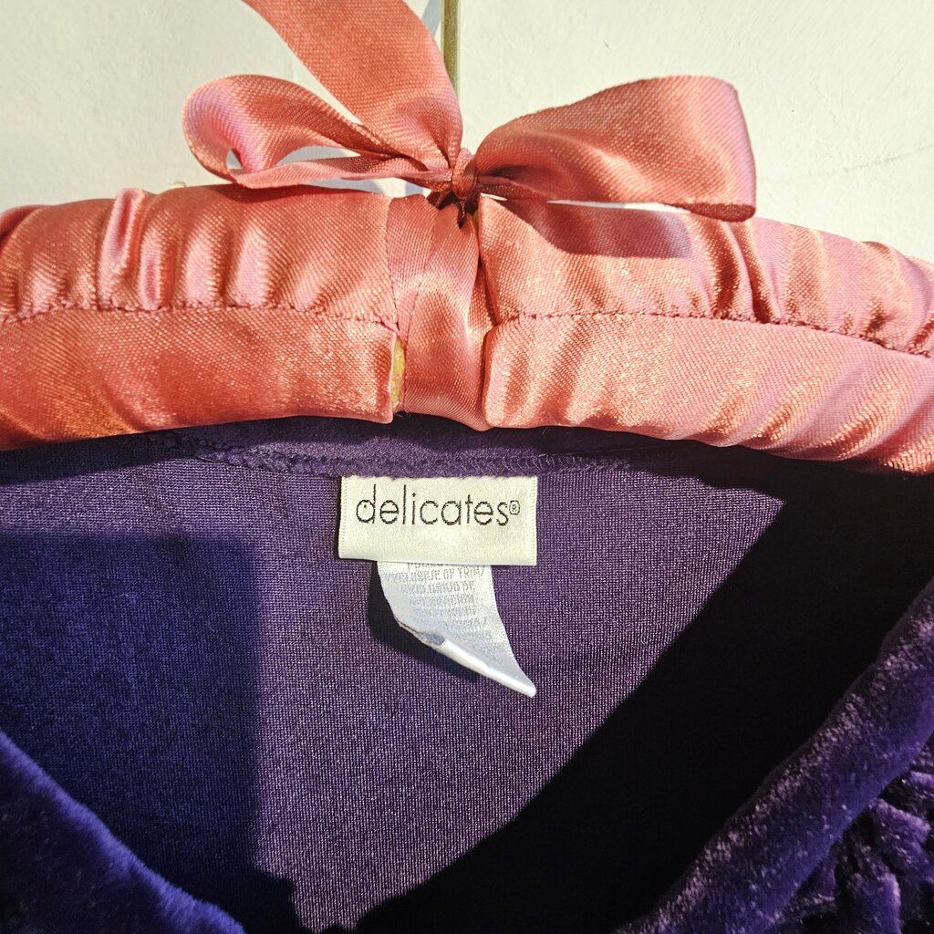 Purple Velvet Zip Front Robe