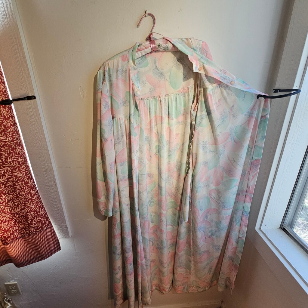 Pastel Floral Button-Down Dress