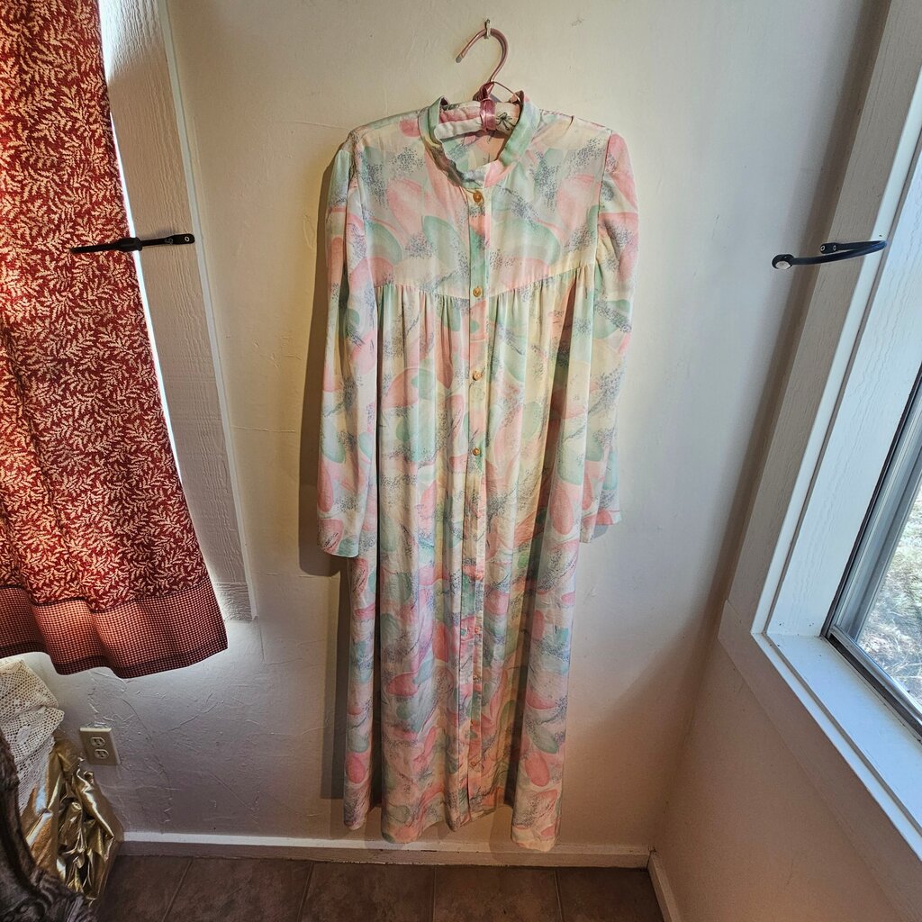 Pastel Floral Button-Down Dress