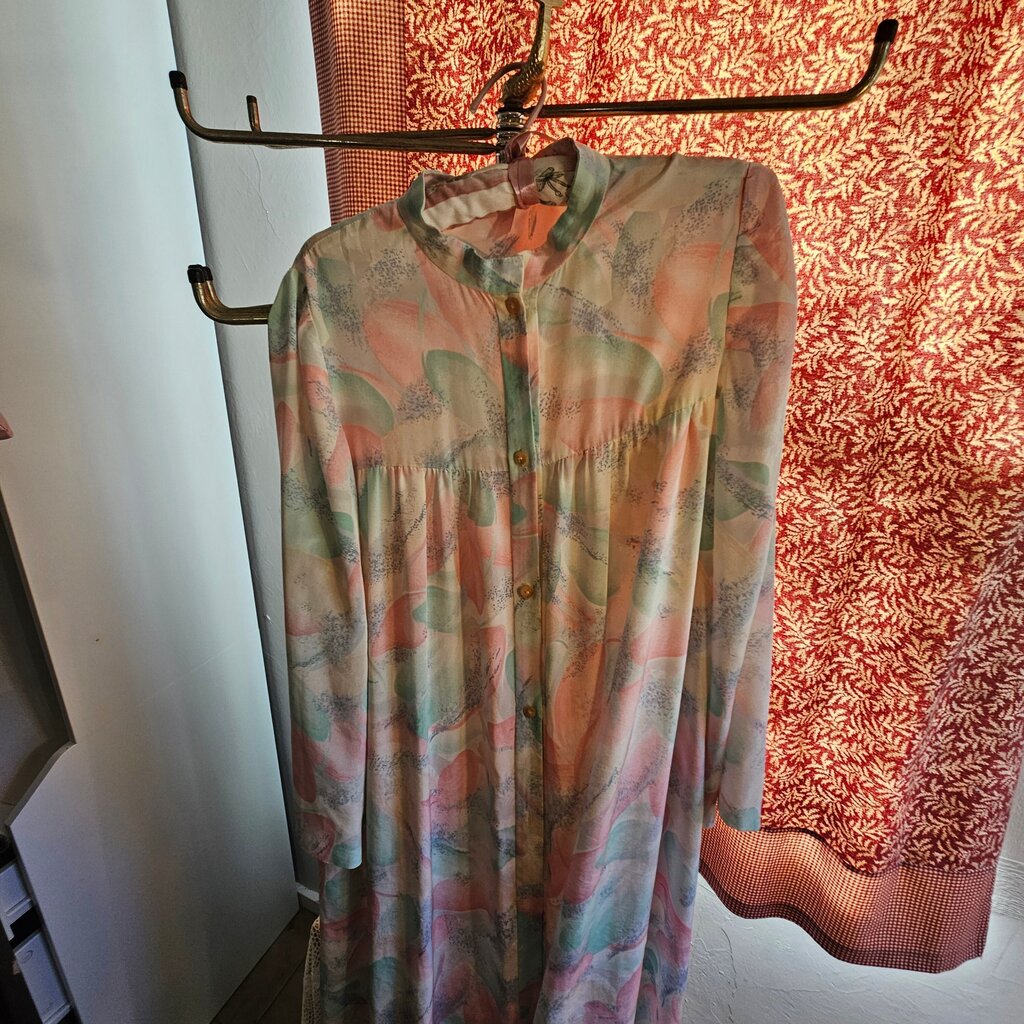 Pastel Floral Button-Down Dress