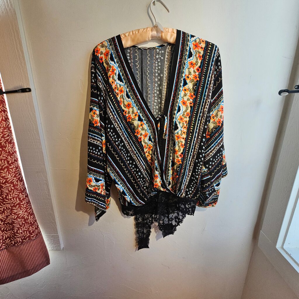 Bohemian Floral Print Kimono