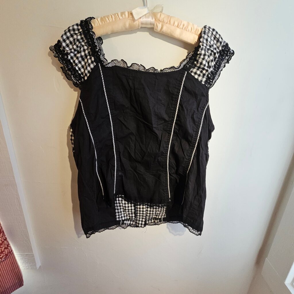 Tripp NYC Black and White Gingham Top