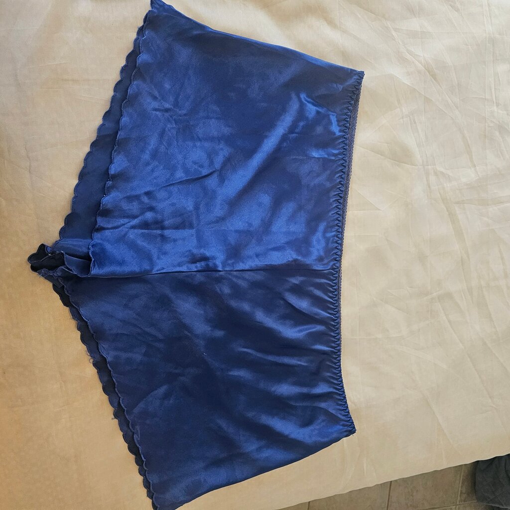 Faith Collection Women's Navy Blue Satin two piece set Camisole and Shorts Set