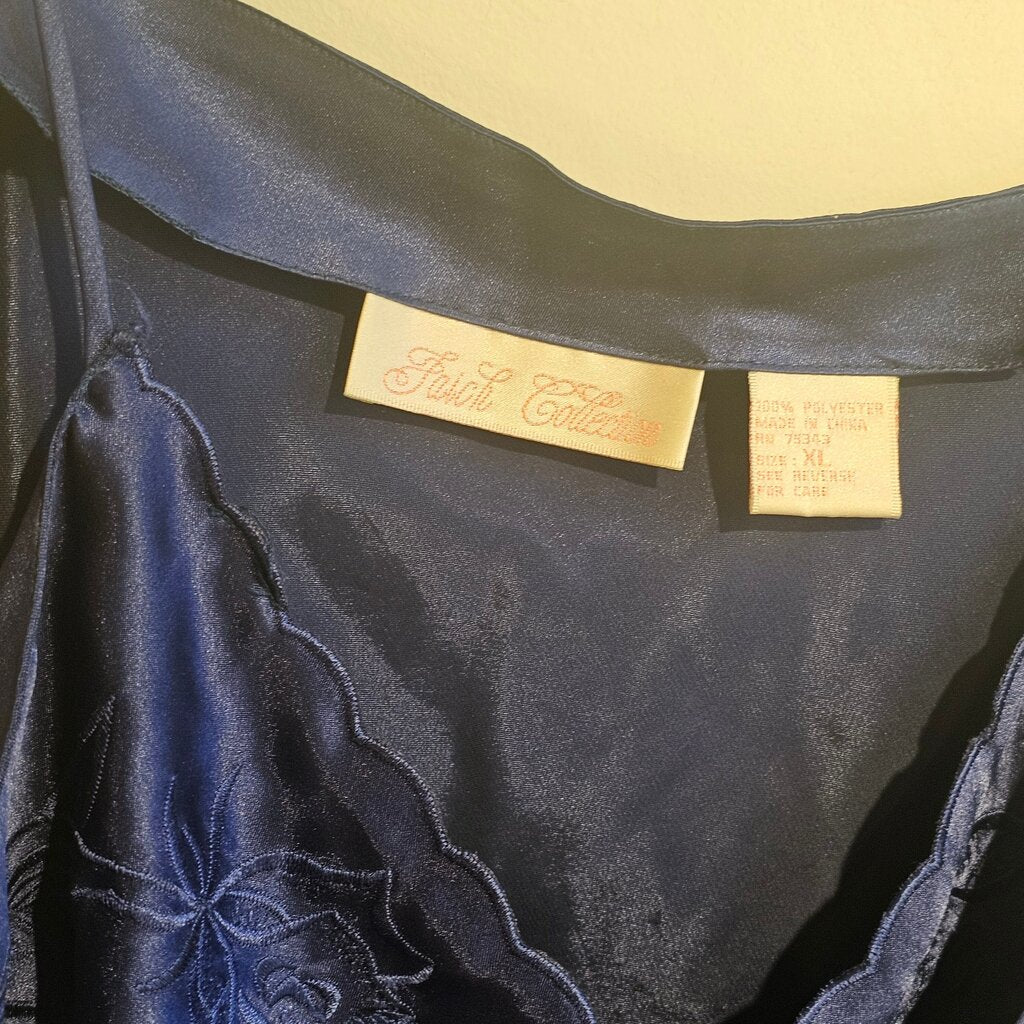 Faith Collection Women's Navy Blue Satin two piece set Camisole and Shorts Set