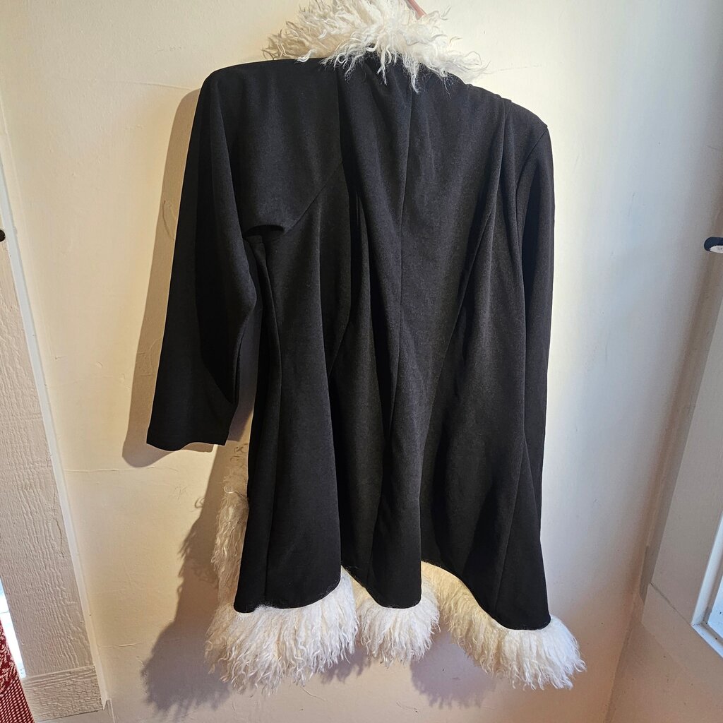 Black Faux Fur Trim Cardigan