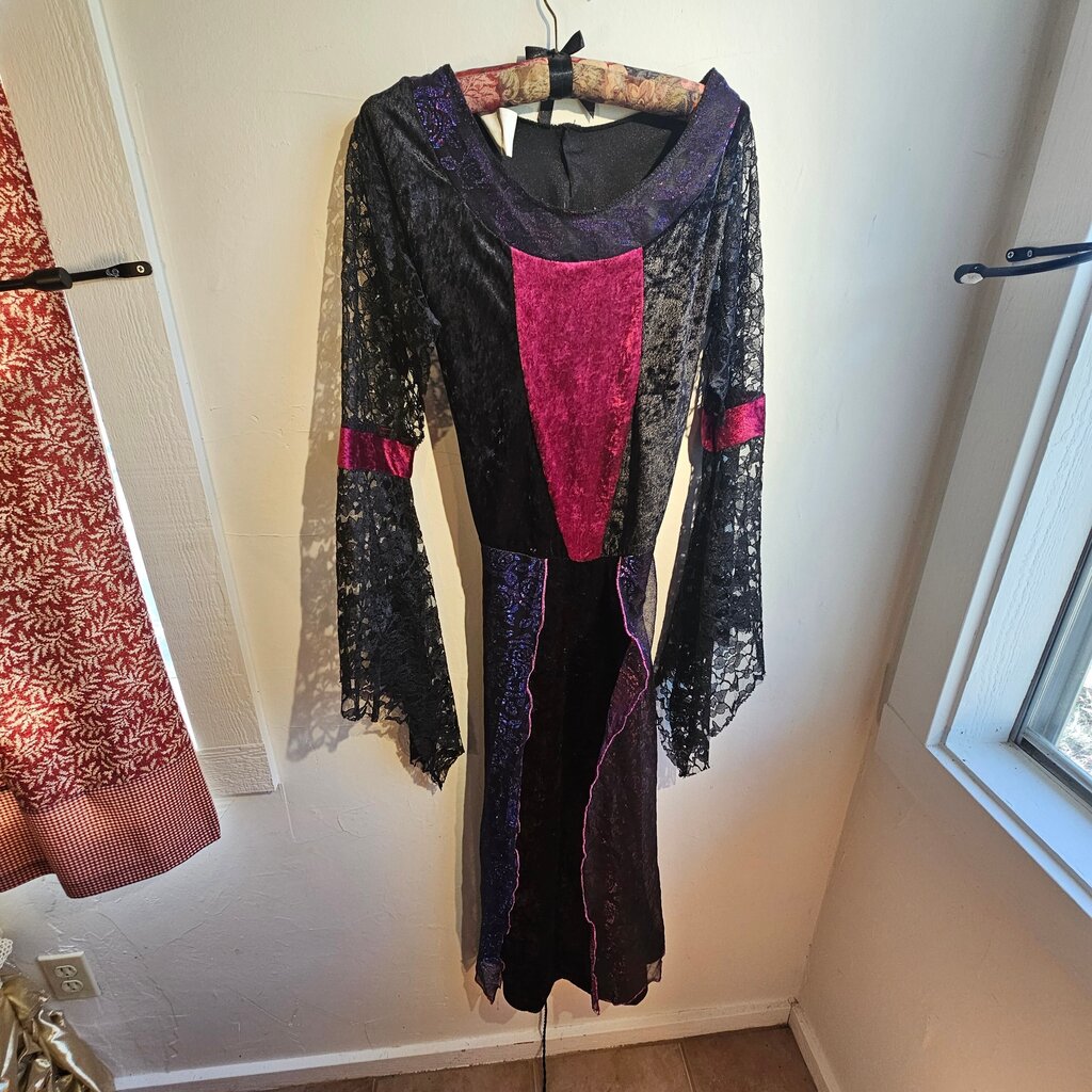 Vintage Black and Purple Lace Dress