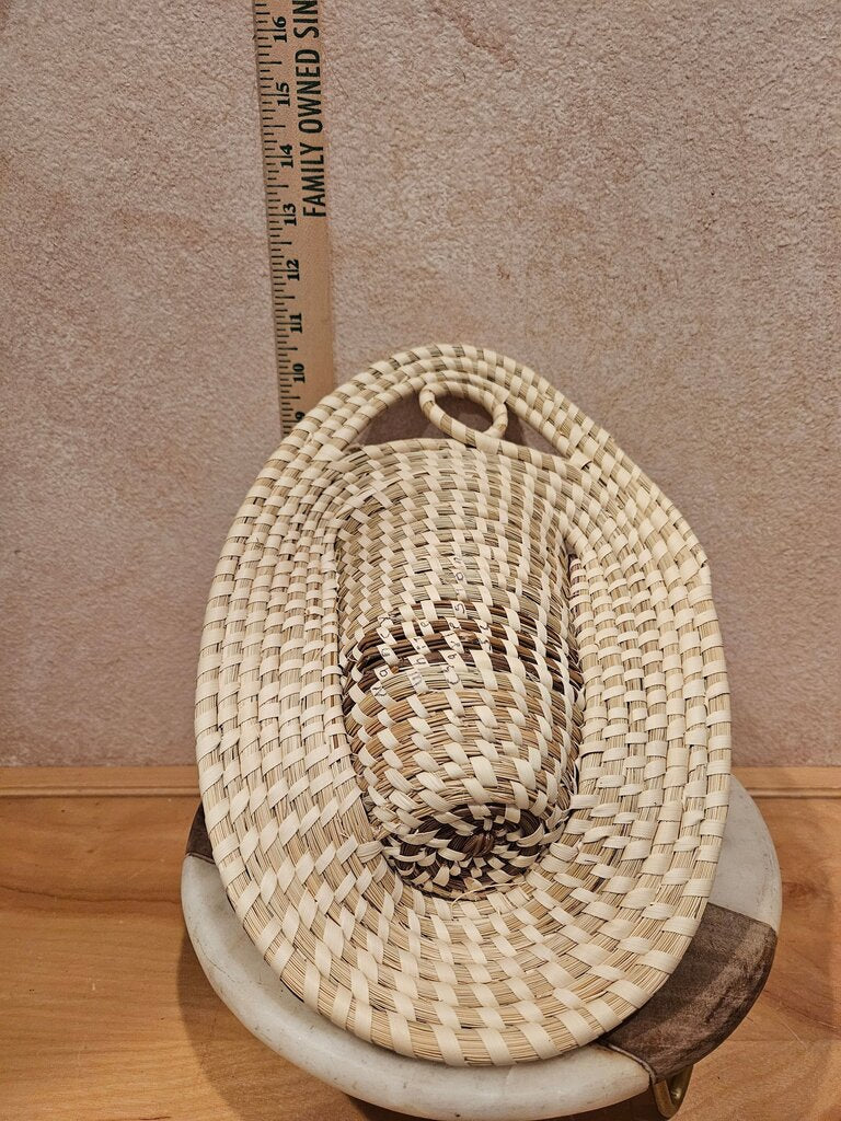 Sweetgrass Hanging Wall Pocket Basket Charleston South Carolina Hand Woven Beautiful Vintage Art Decor Dried /wood Flower DisplayBasket