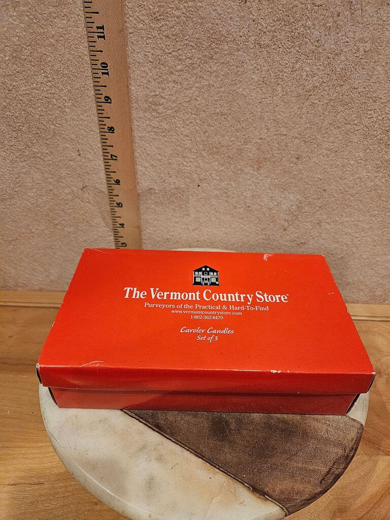 NIB The Vermont Country Store 3" Mini Caroler Christmas Candle Gurley Style Farmhouse Holiday Decor