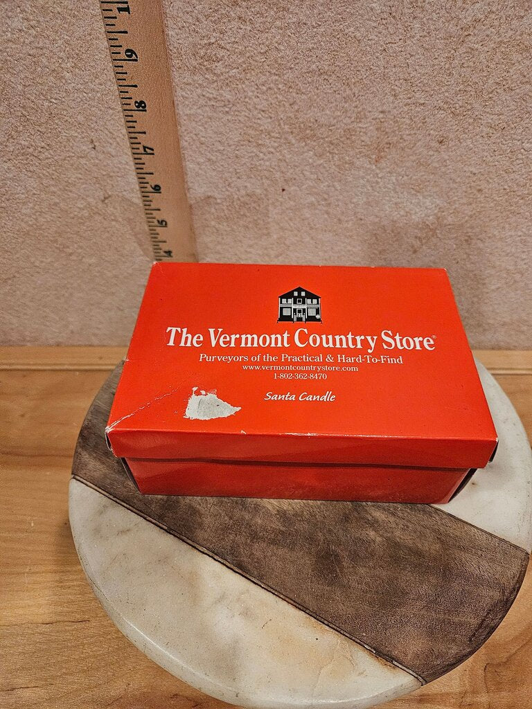NIB The Vermont Country Store Santa Christmas Candle Gurley Style farmhouse country holiday decor